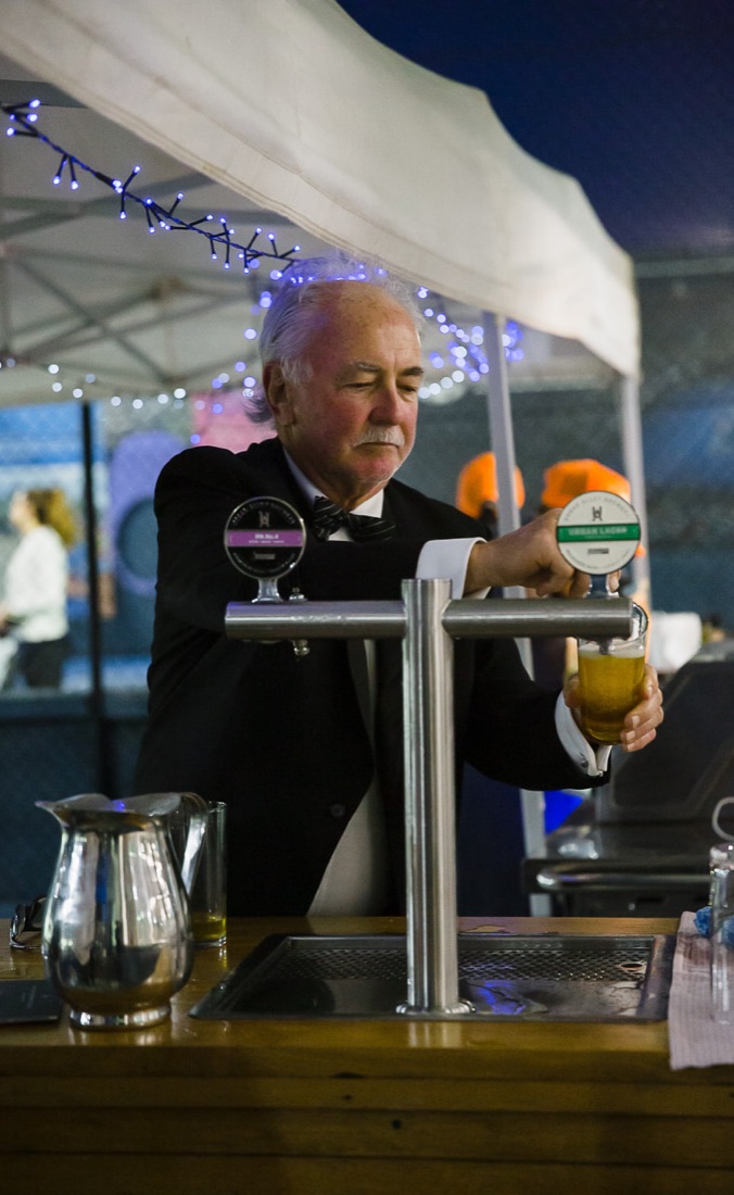 Pickleball courts set up for a Christmas party at Elsternwick Park